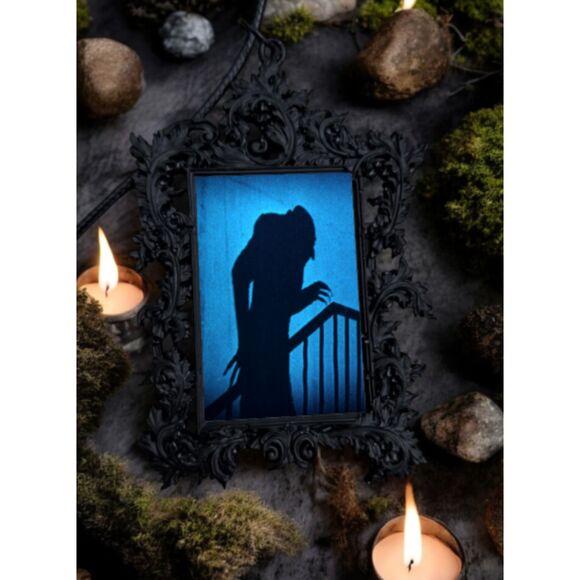 Nosferatu Pendant Blue Vampire Necklace Dracula Classic Horror Movie Jewelry - Picture 1 of 2